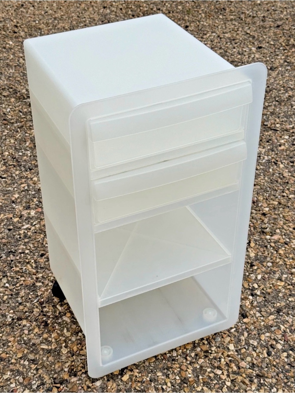 Vintage IKEA NERO Trolley Side Table in Smoky White by K & M HAGBERG c2000's